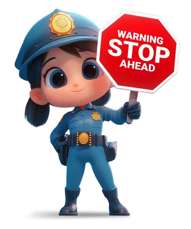 High-resolution customizable clipart of Police Officer Stop Sign, designed for seasonal marketing campaigns, corporate event presentations, and holiday promotions.