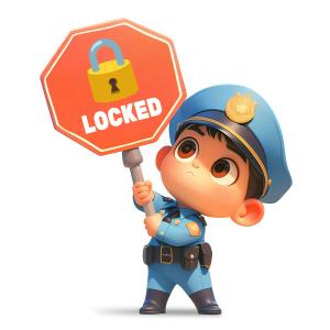 Boy Police Holding Stop Sign - Custom Customizable PowerPoint clipart graphic preview.