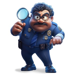 Police Detective PowerPoint clipart graphic preview.