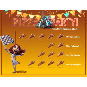 Pizza Party Pictograph Template Customizable PowerPoint clipart graphic preview.