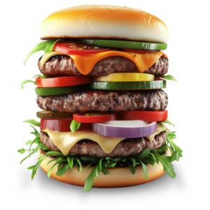 Deluxe Hamburger  Graphic PowerPoint clipart graphic preview.