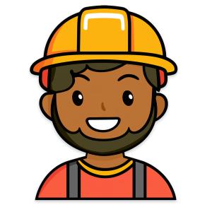 Construction Worker Icon PowerPoint clipart graphic preview.