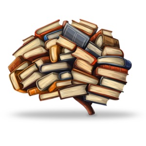 Brain Made of Books PowerPoint clipart graphic preview.