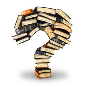 Question Mark Books PowerPoint clipart graphic preview.