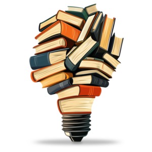 Light Bulb Book Arrangement PowerPoint clipart graphic preview.