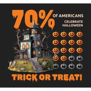Halloween Popularity Pictograph Template Customizable PowerPoint clipart graphic preview.