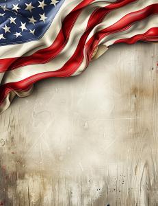 American Flag Display PowerPoint clipart graphic preview.