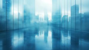 Misty Urban Landscape PowerPoint clipart graphic preview.