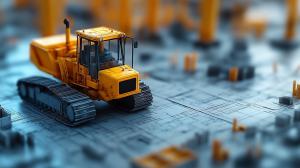 Construction Site Focus PowerPoint clipart graphic preview.