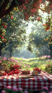 Serene Picnic Setting PowerPoint clipart graphic preview.