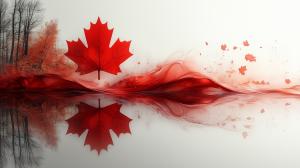 Maple Leaf Reflection Art PowerPoint clipart graphic preview.