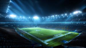 Nighttime Stadium Excitement PowerPoint clipart graphic preview.