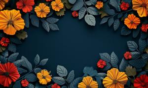 Floral Border Background PowerPoint clipart graphic preview.