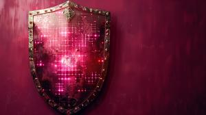 Futuristic Shield Design PowerPoint clipart graphic preview.