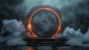 Futuristic Portal Background PowerPoint clipart graphic preview.