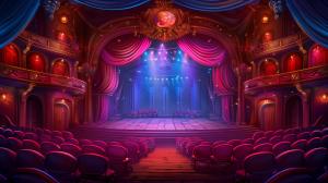 Enchanted Theater Interior PowerPoint clipart graphic preview.