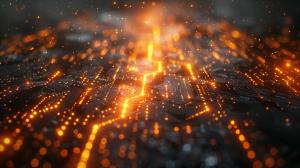 Circuit Board Glow PowerPoint clipart graphic preview.