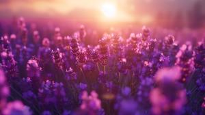 Lavender Sunset Serenity PowerPoint clipart graphic preview.