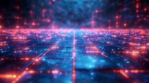 Futuristic Digital Grid PowerPoint clipart graphic preview.