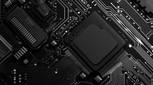 Modern Circuit Board Design PowerPoint clipart graphic preview.