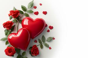 Romantic Hearts and Roses PowerPoint clipart graphic preview.