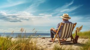 Serene Beach Relaxation PowerPoint clipart graphic preview.