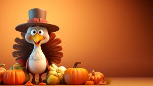 Thanksgiving Turkey Background PowerPoint clipart graphic preview.