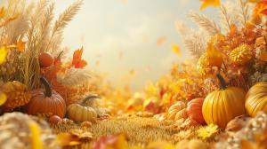 Autumn Harvest Background PowerPoint clipart graphic preview.