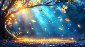 Enchanted Autumn Landscape PowerPoint clipart graphic preview.