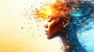 Creativity and Technology Fusion PowerPoint clipart graphic preview.