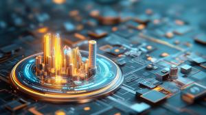 Futuristic Cityscape Design PowerPoint clipart graphic preview.
