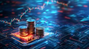 Finance Meets Technology PowerPoint clipart graphic preview.