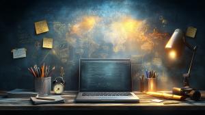 Creative Workspace Background PowerPoint clipart graphic preview.