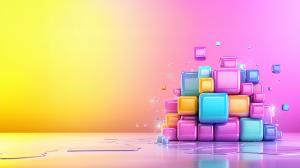 Colorful Cube Background PowerPoint clipart graphic preview.