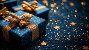 Festive Gift Presentation PowerPoint clipart graphic preview.