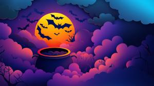 Halloween Night Background PowerPoint clipart graphic preview.