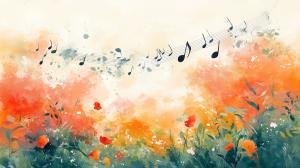 Musical Floral Harmony PowerPoint clipart graphic preview.