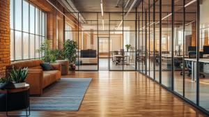 Modern Office Space Design PowerPoint clipart graphic preview.