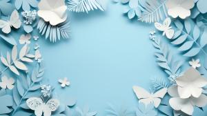 Floral Paper Cut Background PowerPoint clipart graphic preview.