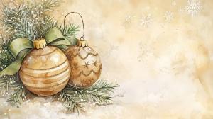 Festive Christmas Ornaments PowerPoint clipart graphic preview.