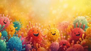 Playful Microorganism Background PowerPoint clipart graphic preview.