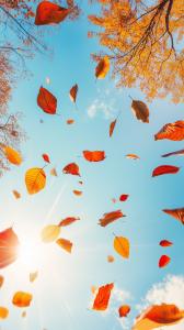 Autumn Leaves Falling PowerPoint clipart graphic preview.