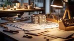 Architectural Workspace Inspiration PowerPoint clipart graphic preview.