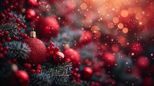 Festive Christmas Ornaments PowerPoint clipart graphic preview.