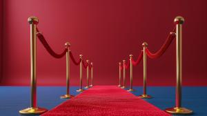 Red Carpet Entrance Scene PowerPoint clipart graphic preview.