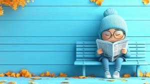 Cozy Reading Moment PowerPoint clipart graphic preview.