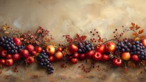 Autumn Fruit Display PowerPoint clipart graphic preview.