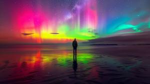 Ethereal Aurora Reflection PowerPoint clipart graphic preview.