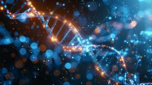 Vibrant DNA Helix Design PowerPoint clipart graphic preview.