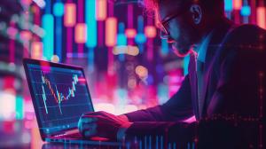 Financial Analysis in Neon PowerPoint clipart graphic preview.